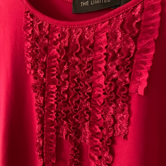 The Limited Red Ruffled Tanktop - Picture 2 of 6